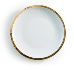 gold edge dinner plate hire