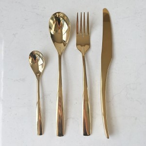 gold cutlery hire - yellow gold