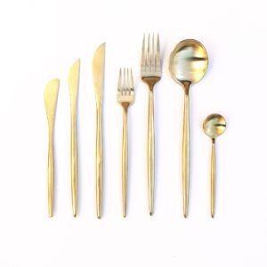 Brushed Gold Cutlery Hire