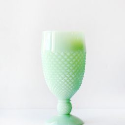mint green glassware hire