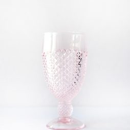 pink glassware hire