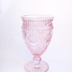 pink glassware hire
