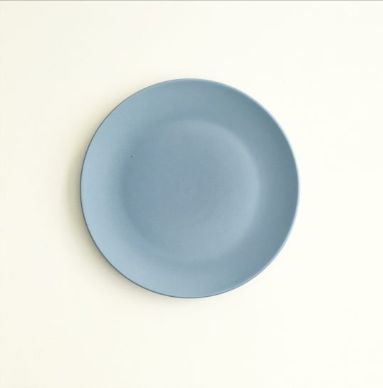 blue grey dinnerware hire