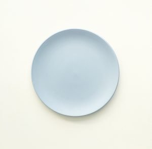 light blue dinnerware hire