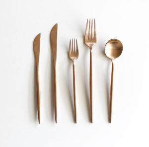 Brushed Copper Cutlery Hire